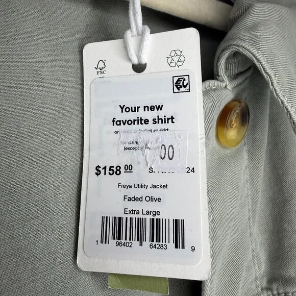 Marine Layer Freya Button Up Utility Jacket Minimalist Work - NWT - XL